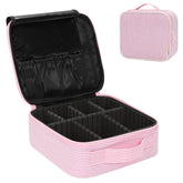 Relavel Trousse Maquillage Voyage rose rayé, rangement extérieur élégant pour vos cosmétiques.