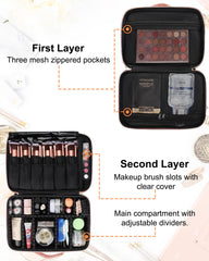 Relavel Trousse maquillage voyage séparateurs ajustables, personnalisation rapide du compartiment
