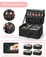 Relavel valise maquillage 4 sacs transparents pour l'organisation