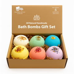 Relaxcation bombe de bain bio ensemble cadeau pour une détente complète à domicile.
