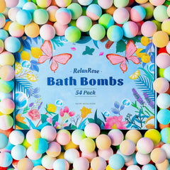 RelaxRose bombes-bain 54 pièces déclenchant un moment spa à domicile.