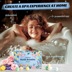 RelaxRose bombes-bain dissolution en sept minutes libérant bulles riches et colorées.