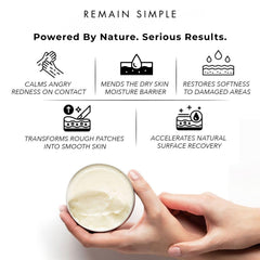 Texture crème Remain Simple; application lisse et hydratation durable