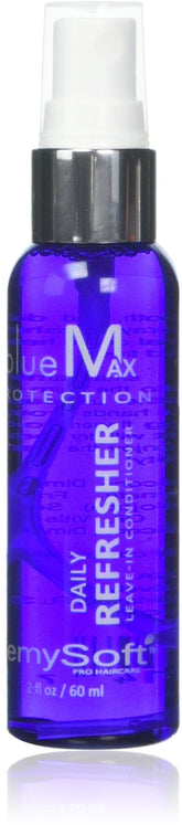 RemySoft BlueMax, photo de la bouteille, protège et hydrate les cheveux sans accumulation.