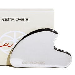 Rena Chris Gua Sha en acier inoxydable pour le visage, améliore circulation et contour du visage
