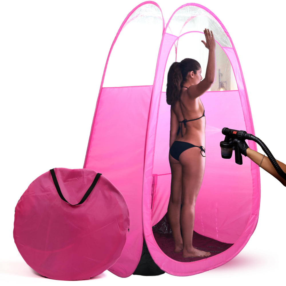 Reneebeautytan tente de bronzage par pulvérisation avec fenêtre claire pour une application précise.