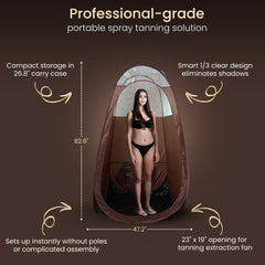 Reneebeautytan tente spray tan pop-up brun, installation rapide et pratique