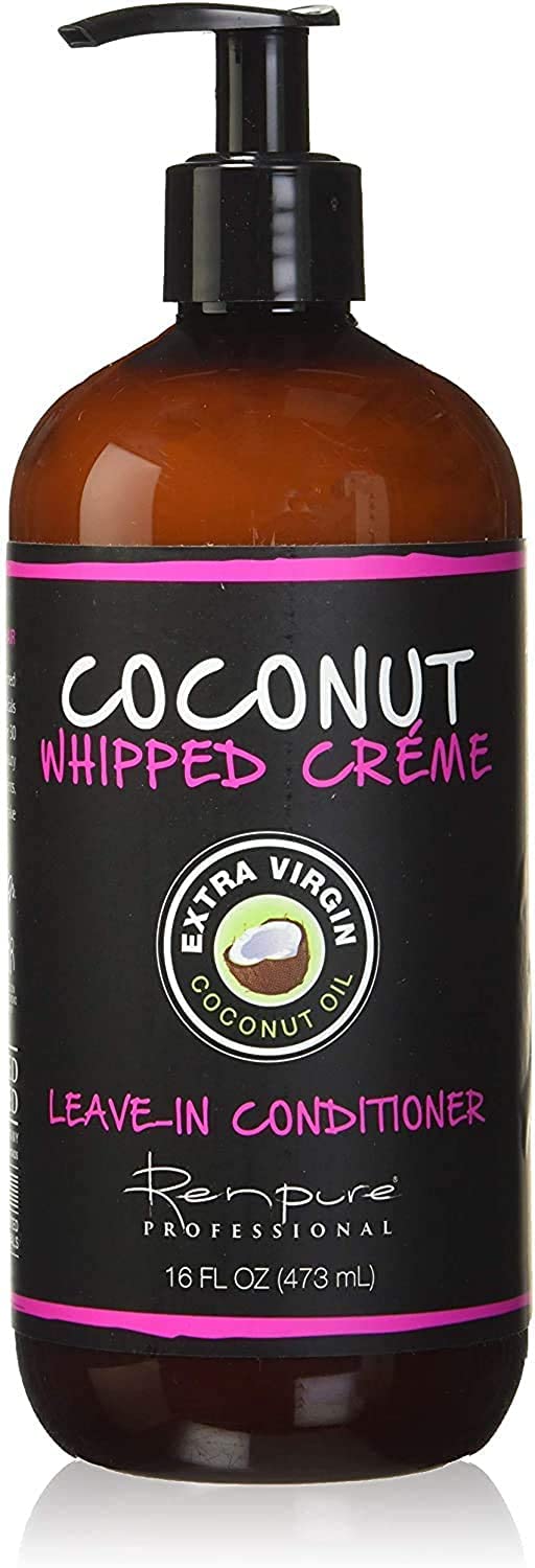 RENPURE Crème fouettée à la noix de coco sur bouteille, hydratation légère.
