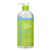 Gel douche RENPURE Kiwi avec hyaluronique et pompe pratique pour hydrater la peau.