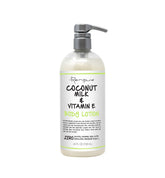 Renpure bouteille crème corporelle au lait de coco et vitamine E, hydratation durable.