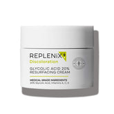 Replenix Crème acide glycolique 20%, bouteil, peau plus lisse et uniforme.