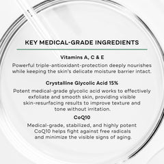 Crème onctueuse Replenix Glycolic 15% exfoliante et douce pour la peau.