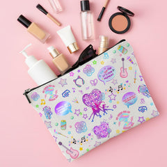 Repnalm sac-maquillage-kpop, motif vibrant, facile à repérer dans une valise.