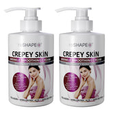Reshape+ soin-peau crepee, bouteille pompe 15oz montrant l’application sur le cou et les bras