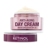 Crème LIVAURA Retinol SPF20 en bouteille, hydratation riche et protection.