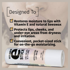 Stick Reviva Labs Vitamin E appliqué sous les yeux pour un soin délicat.