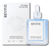 Bouteille Revive montrant les cuivre-peptides, promesse de vitalité capillaire.