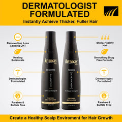Après-shampooing Revivogen MD, bouteille épaisse, texture lissante pour cheveux plus épais.