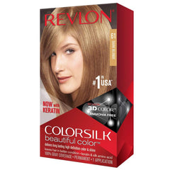 Revlon ColorSilk Belle Couleur Blond Foncé 61 montre une couleur naturelle et brillance durable.