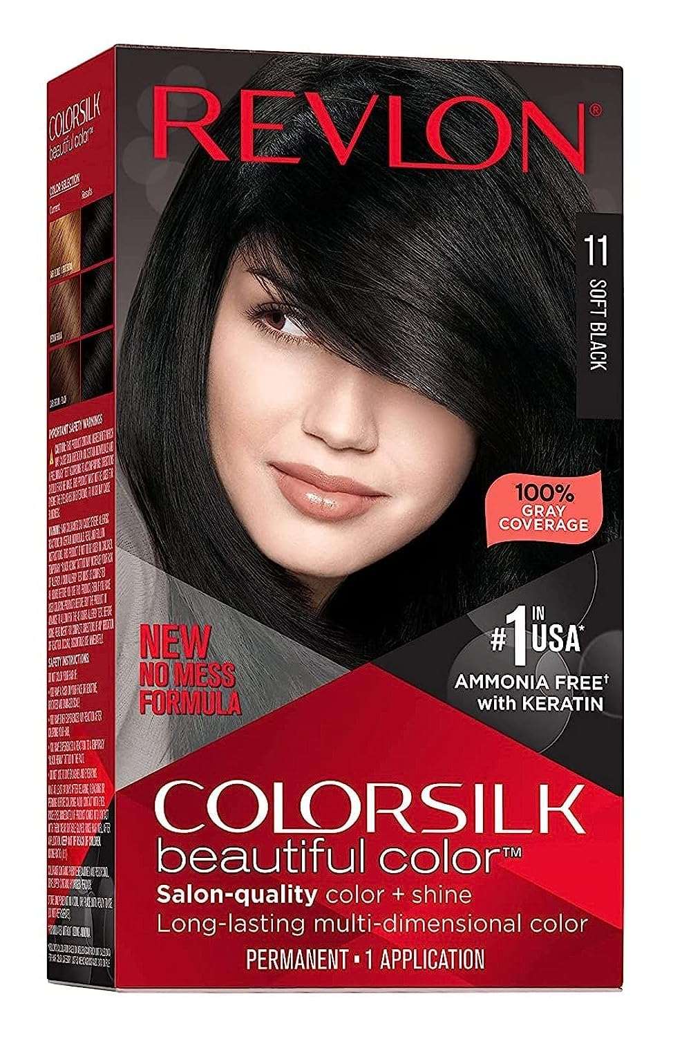 REVLON ColorSilk Bouteille Noir Doux pour une couleur durable et naturelle.