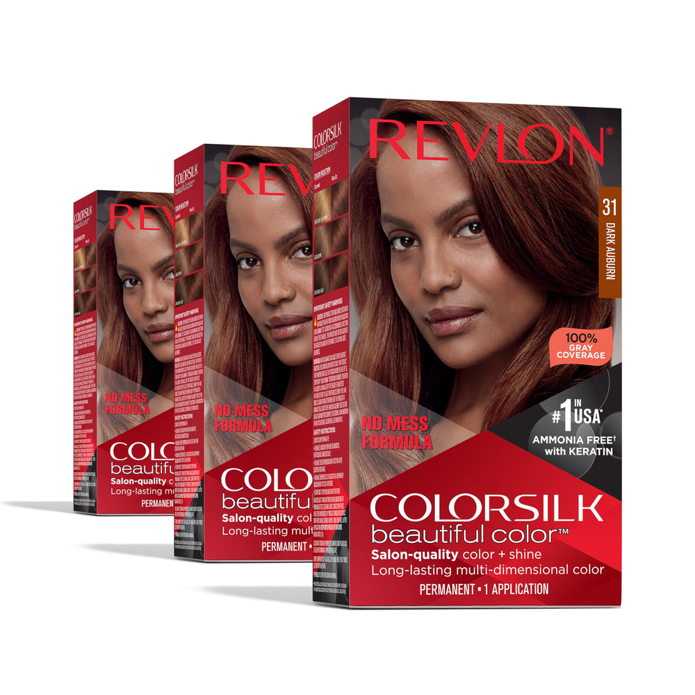 REVLON Colorsilk Coloration Permanente, bouteille, couleur riche et durable pour une application maison sans bavure.