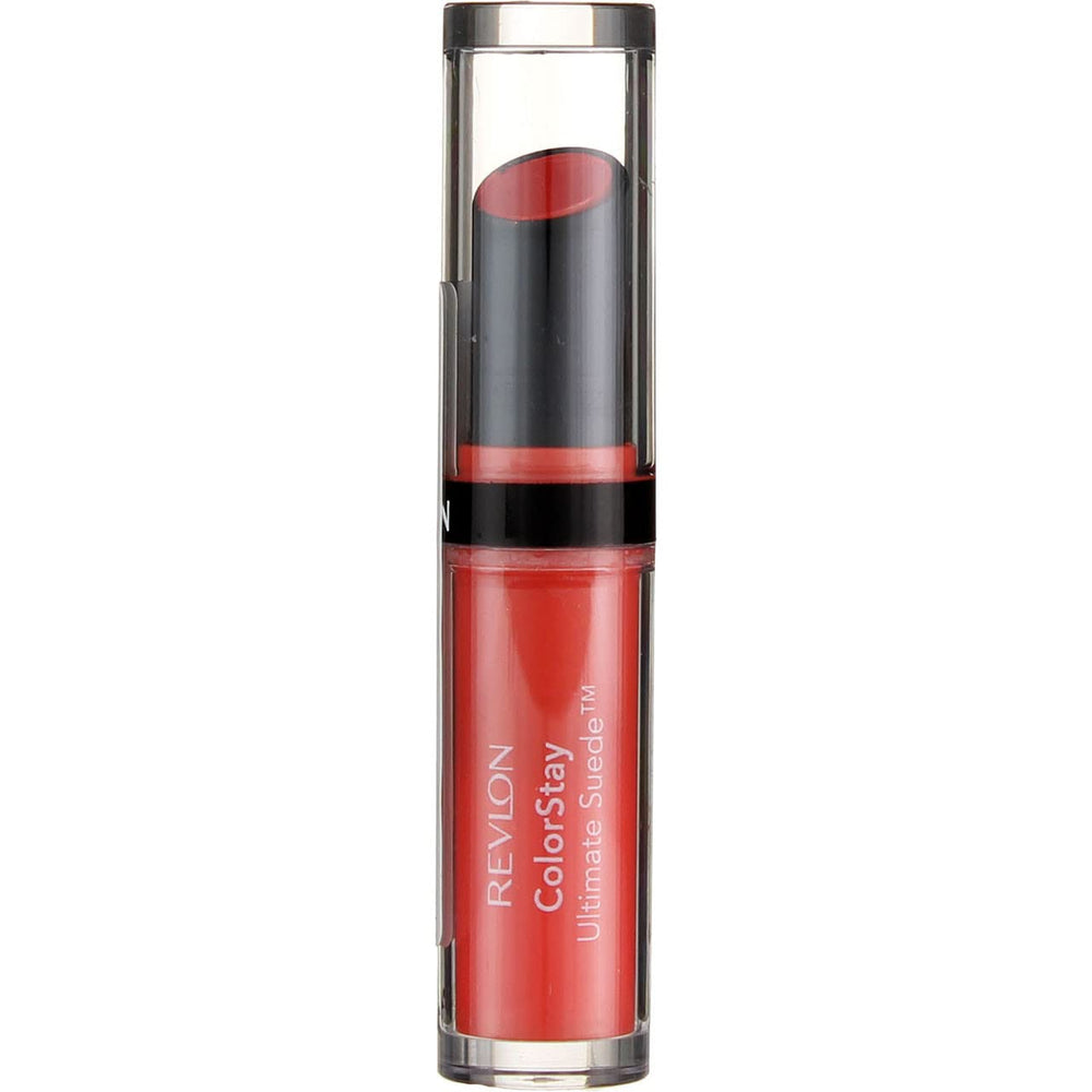 REVLON ColorStay Ultimate Suede Cruise lipstick application shot showing smooth, comfortable wear.