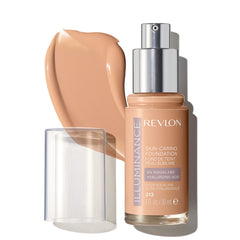 Flacon principal REVLON Illuminance pour une présentation élégante et hydratante.