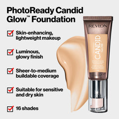 REVLON fond de teint liquide, finition-glow naturelle pour un teint lumineux.