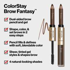 Revlon Sourcils: teinte naturelle 105 Brun pour un remplissage discret.