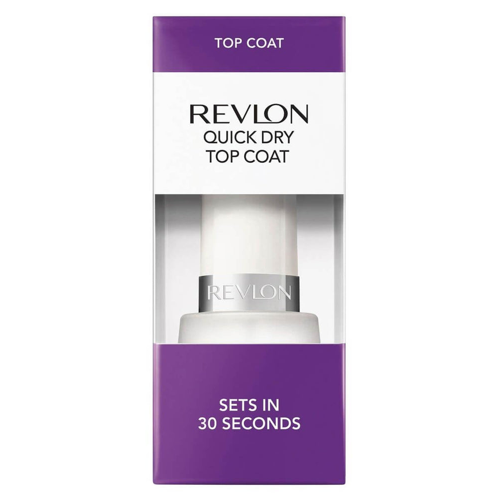 REVLON Top Coat sechage rapide, bouteille prête pour une manucure durable.