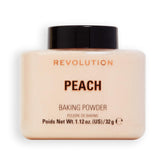 Poudre libre Peach de Revolution Beauty London appliquée pour lisser et fixer le teint