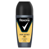 Rexona Sport Defence, bouteille roll-on 50 ml prête à l'emploi pour une fraîcheur durable.