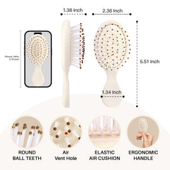 RHOS Mini brosse cheveux avec prise en main confortable et antidérapante.