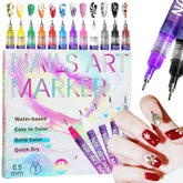 Ricishiy ensemble-stylo-art-ongles-12-couleurs pour motifs variés et durables.