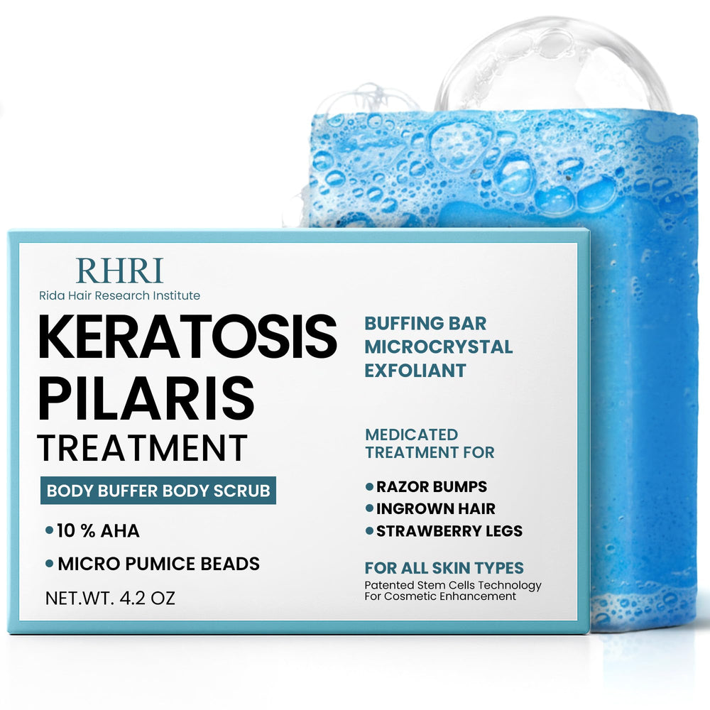 Rida-barre exfoliant 10% AHA et micro-pomice pour keratosis pilaris.