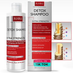 Rida Détox Shampoo bouteille: nettoyage en profondeur pour cheveux propres et cuir chevelu frais.