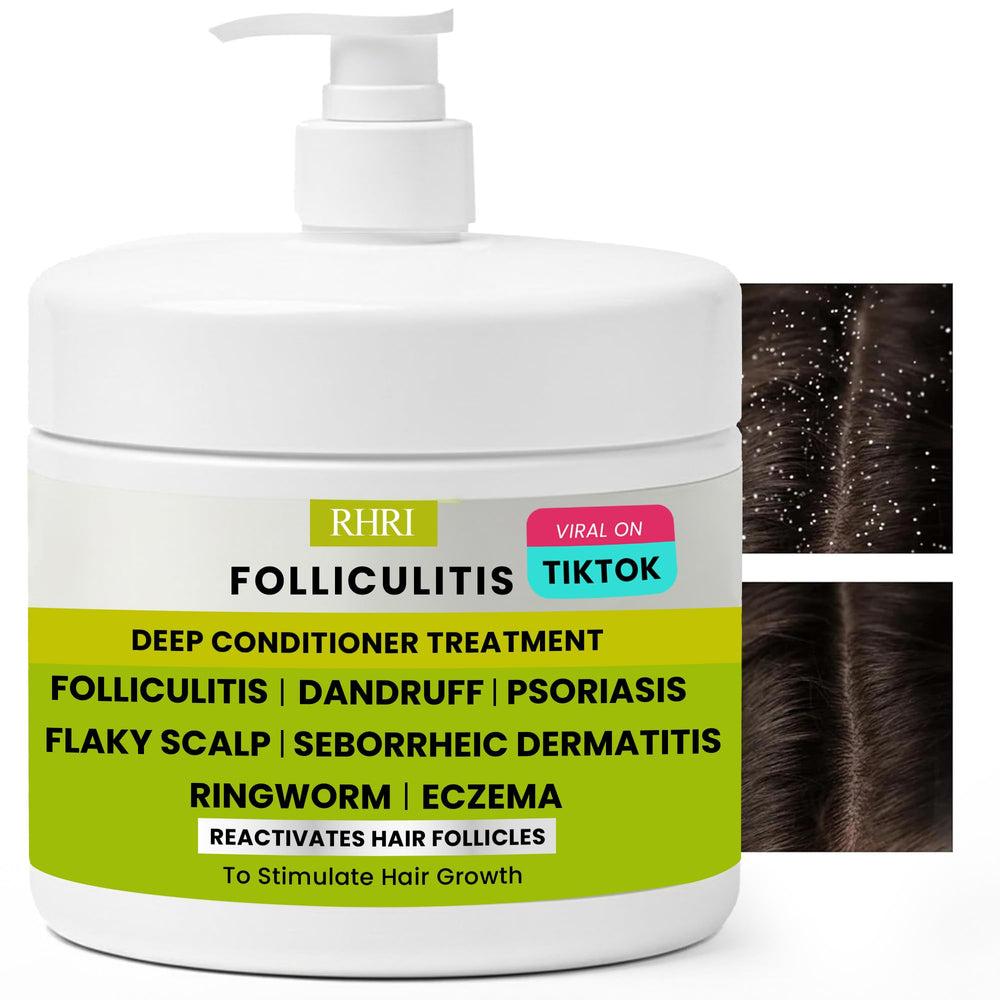 Rida Hair Research Institute – Bouteille versée du conditionneur Folliculite pour une application facile.