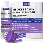 Shampoing anti-fongique Rida en bouteille pour pellicules et démangeaisons.
