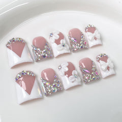 RIICFDD ongles press-on luxe 5D fleurs: mani rapide et sophistiquée.