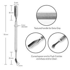 Rikans design double-face cuticule, utilisation polyvalente pour manucure et pédicure.
