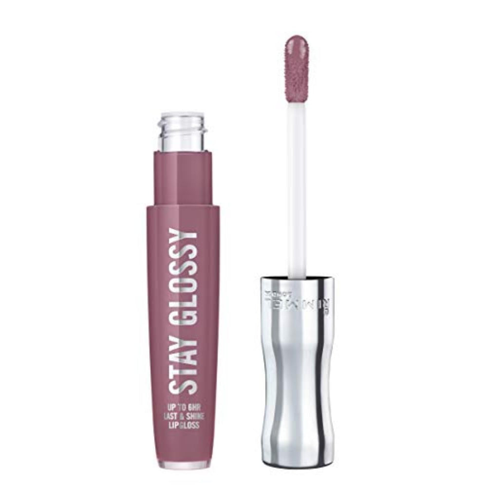 Rimmel Stay Glossy montre la bouteille-brillance pour un éclat durable.