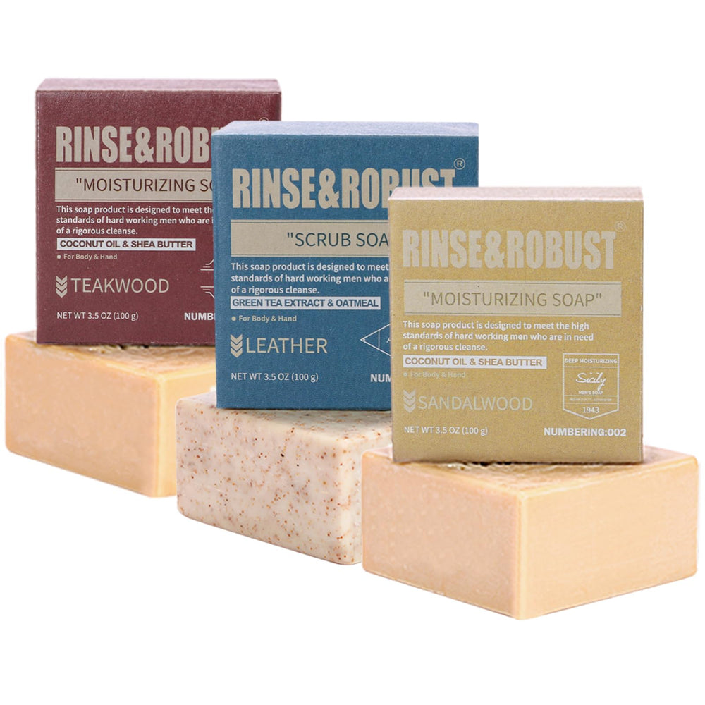 Savon-barre Rinse & Robust emballage kraft prêt à offrir.
