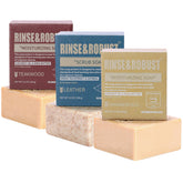 Savon-barre Rinse & Robust emballage kraft prêt à offrir.