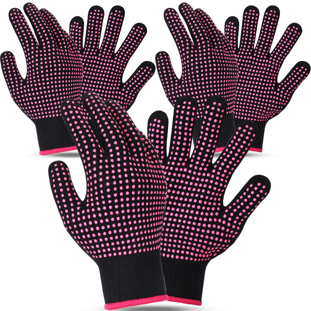 Gants Riyiper anti-chaleur pour sublimation avec poignets rose, protection fiable.