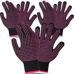 Gants Riyiper anti-chaleur pour sublimation avec poignets rose, protection fiable.