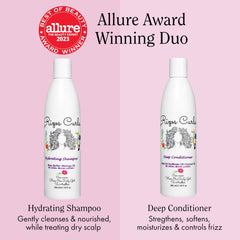 Après-shampoing profond démêlant Rizos Curls, mélange crème et soin nourrissant.