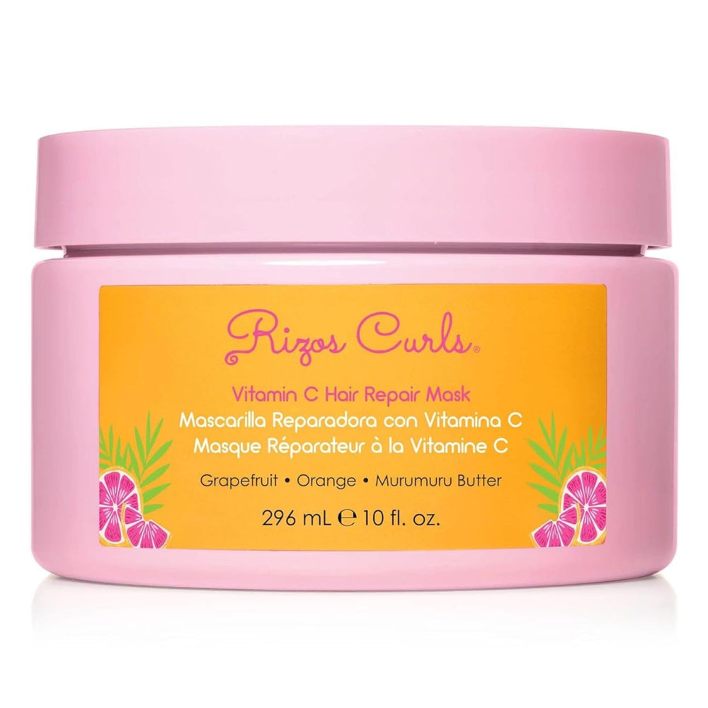 Rizos Curls Masque cheveux Vitamine C en bouteille, hydratation en profondeur.