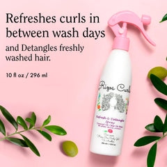 Rizos Curls Travel Refresh & Detangle Spray – Spray hydratant non rinçage pour boucles.