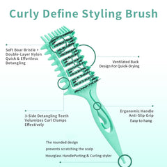 Brosse Rizova - poils bois et nylon pour lissage et anti-frisage.