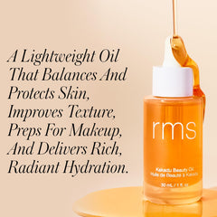 RMS Beauty Kakadu Beauty Oil – goutte prête à être appliquée sur le visage.